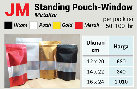 standing pouch transparan bening